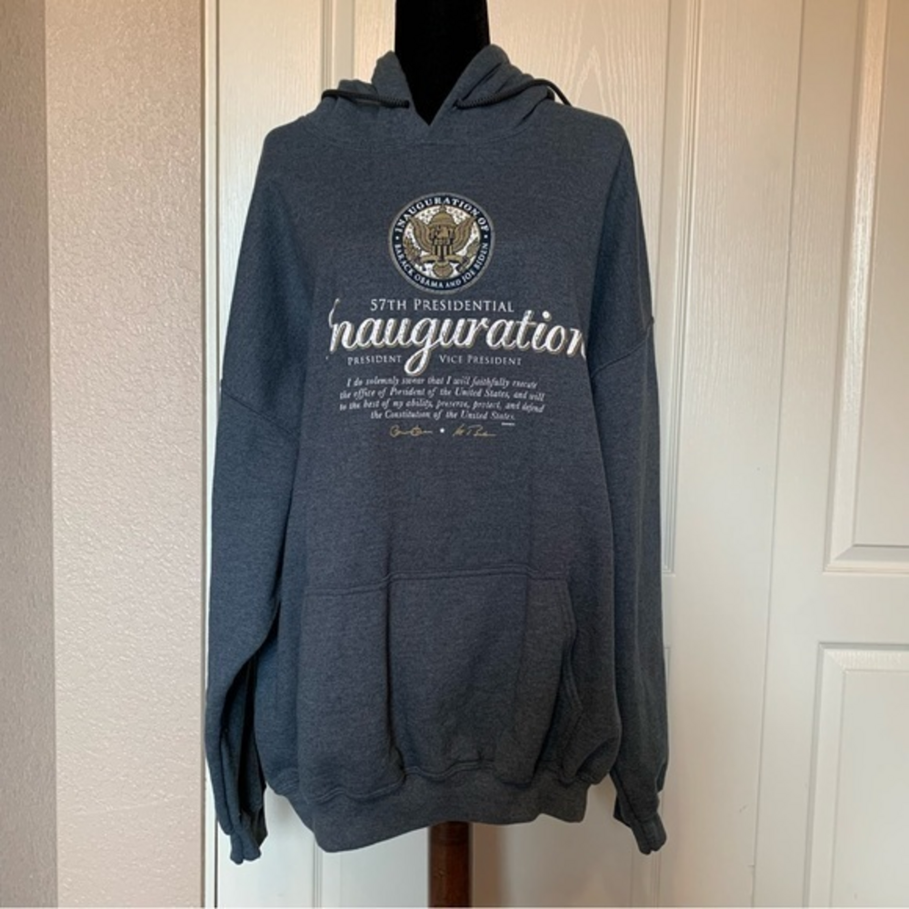 Gildan Heavy Blend Obama Presidential‎ Inauguration Sweatshirt Hoodie Size 2XL
